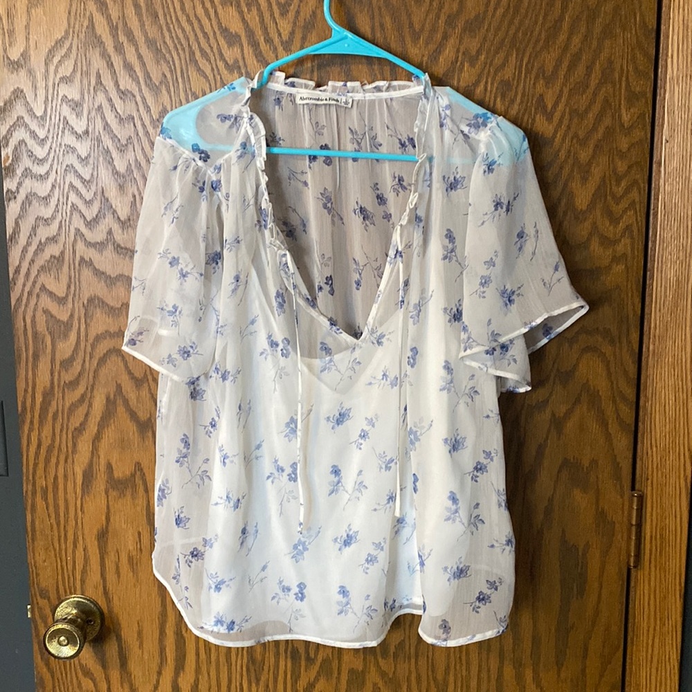 White floral Sheer blouse